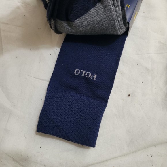 Polo Ralph Lauren 3-Pair Argyle Diamond Solid Super Soft Dress Socks Navy Blue - Picture 4 of 5